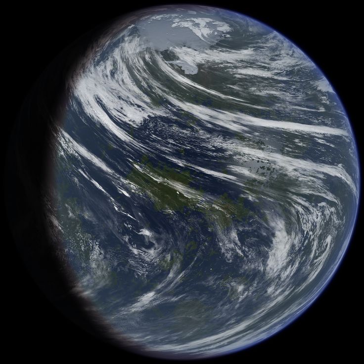 An artist's depiction of terraformed Venus.
